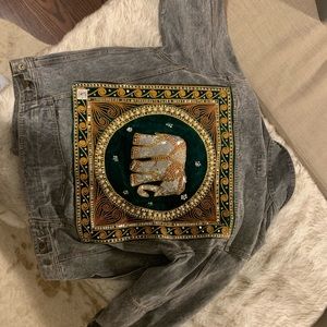 One of a kind hand stitched denim jacket